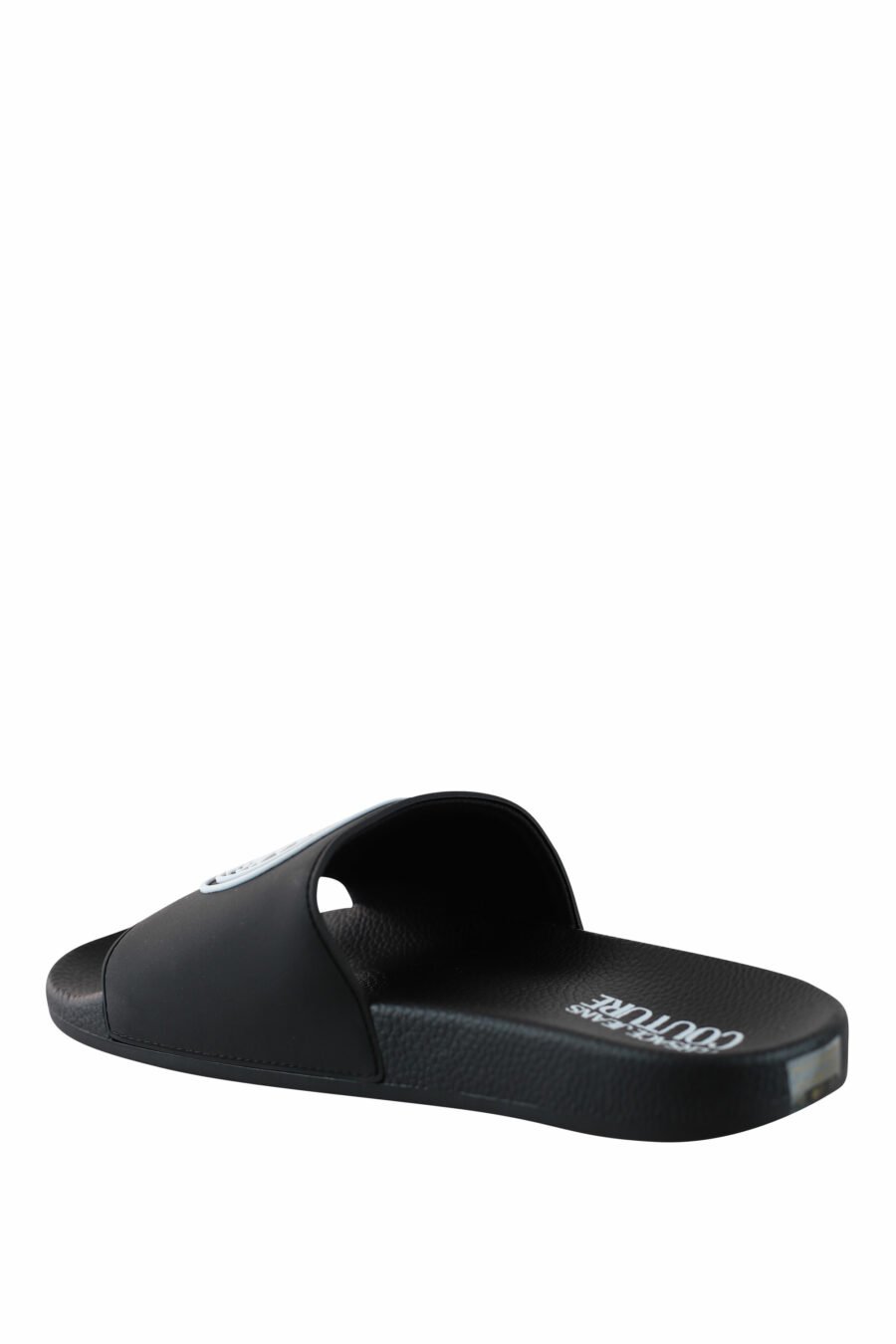 Black flip flops with black circular maxilogo - IMG 4428