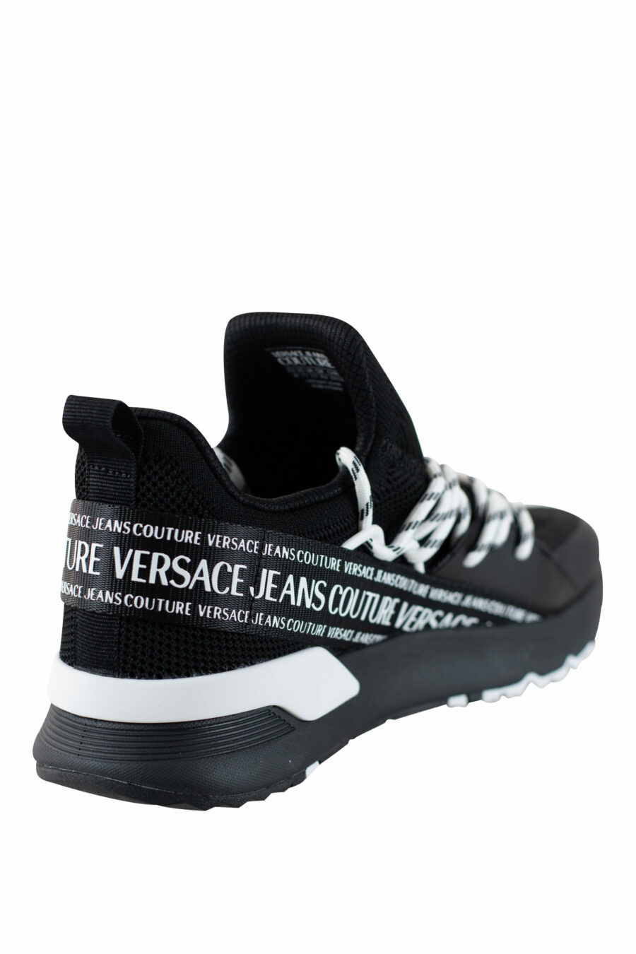 Zapatillas negras "dynamic" estilo calcetin con logo en cinta - IMG 4520