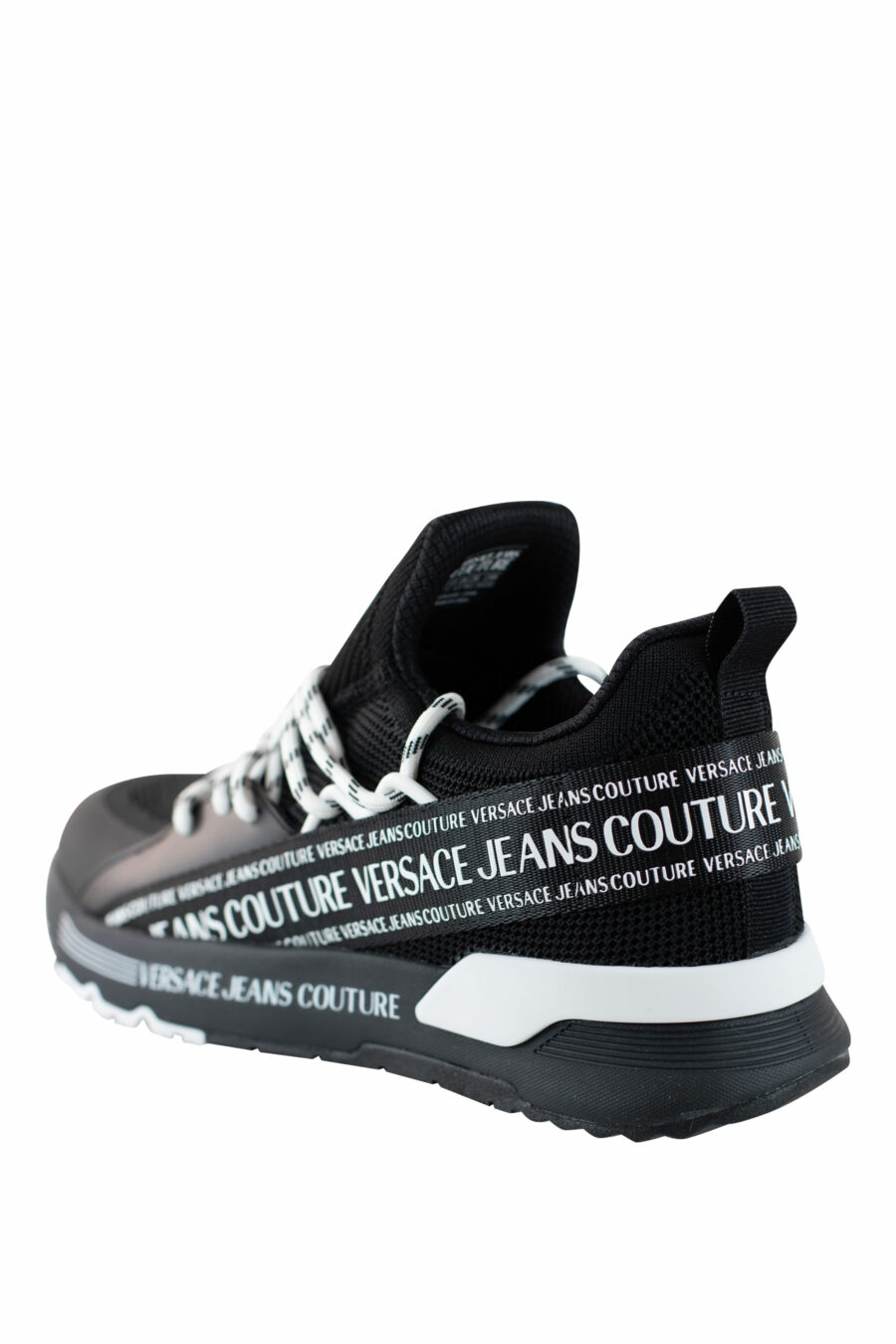 Zapatillas negras "dynamic" estilo calcetin con logo en cinta - IMG 4523
