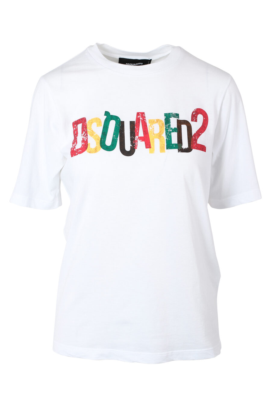 White T-shirt with multicoloured maxilogo - IMG 9775