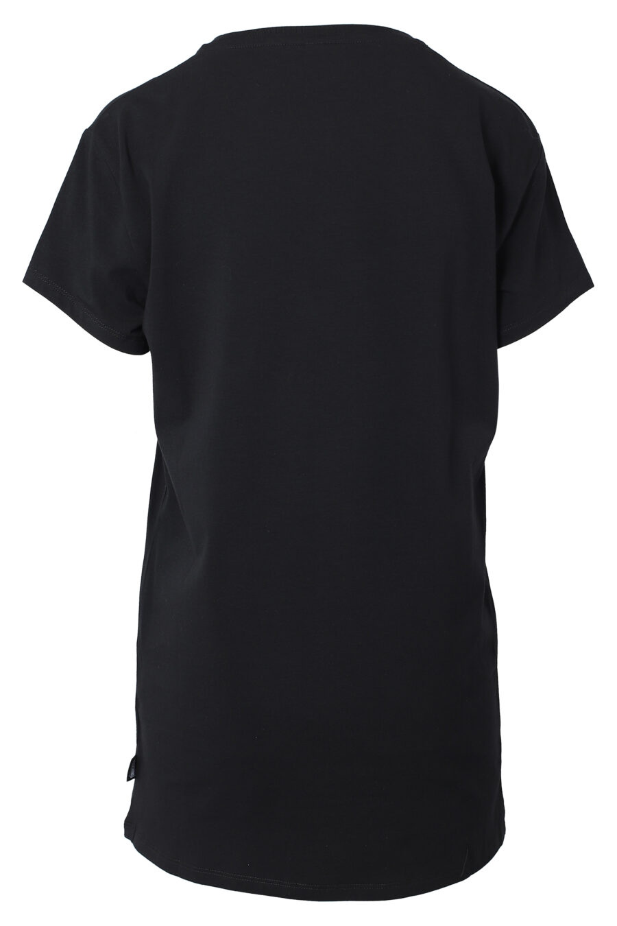 T-shirt maxi preta com mini logótipo de urso por baixo - IMG 9808