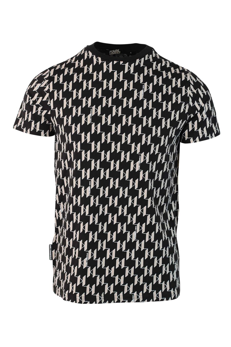 T-Shirt mit schwarzem und beigem Monogramm - IMG 9818 1