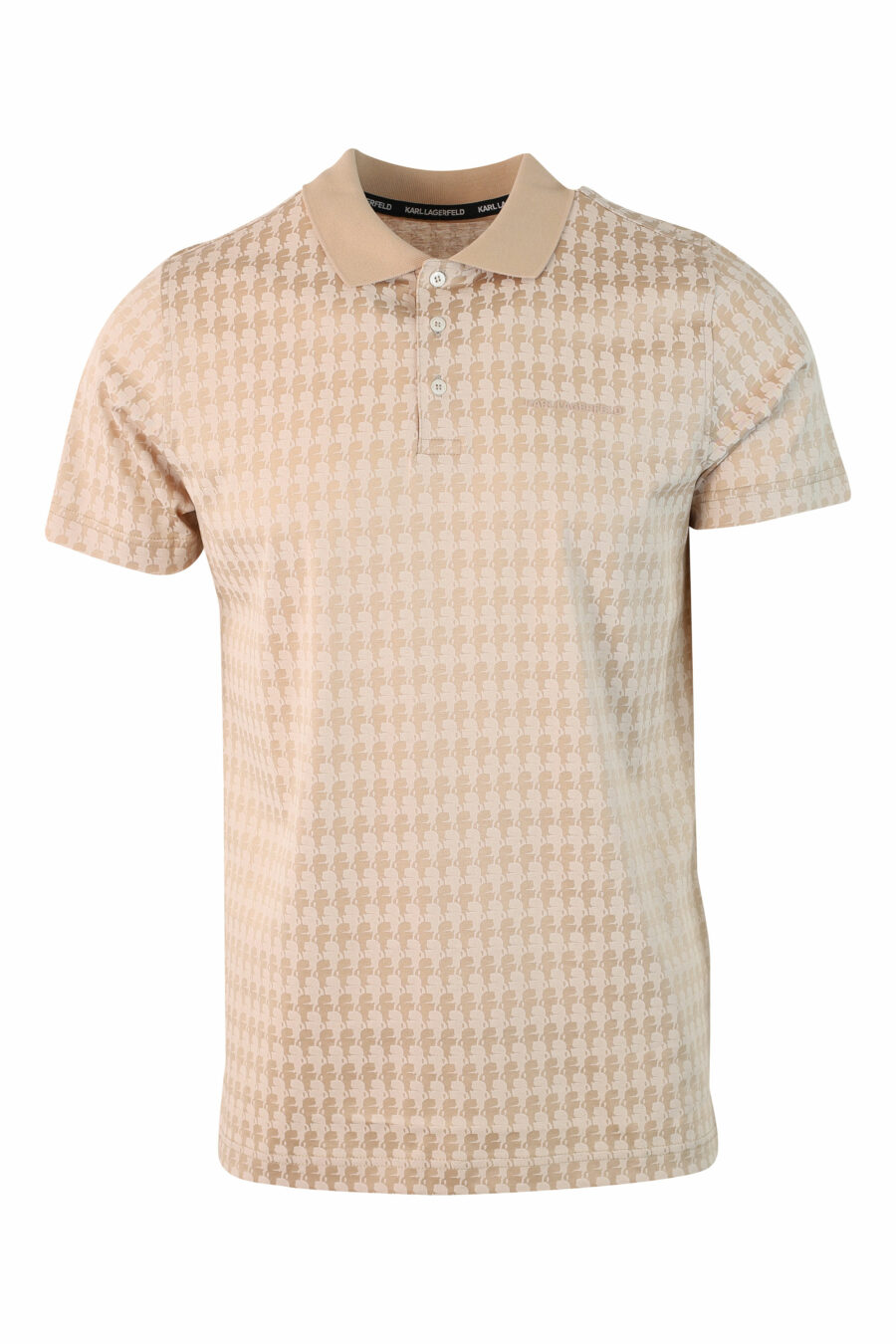 Beige polo shirt "all over logo" monochrome - IMG 9828