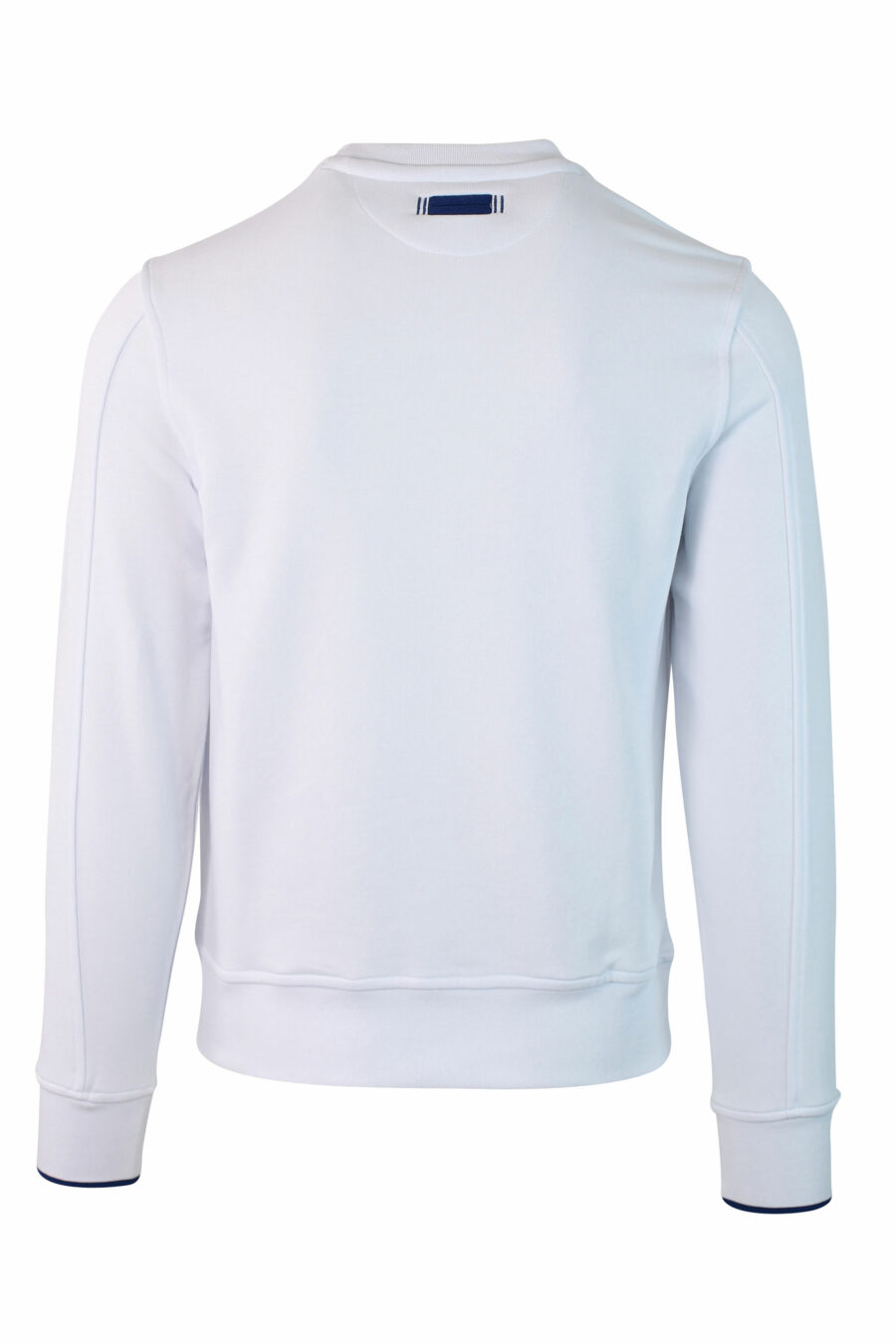 Weißes Sweatshirt mit einfarbigem Maxilog aus Samt - IMG 9844 1