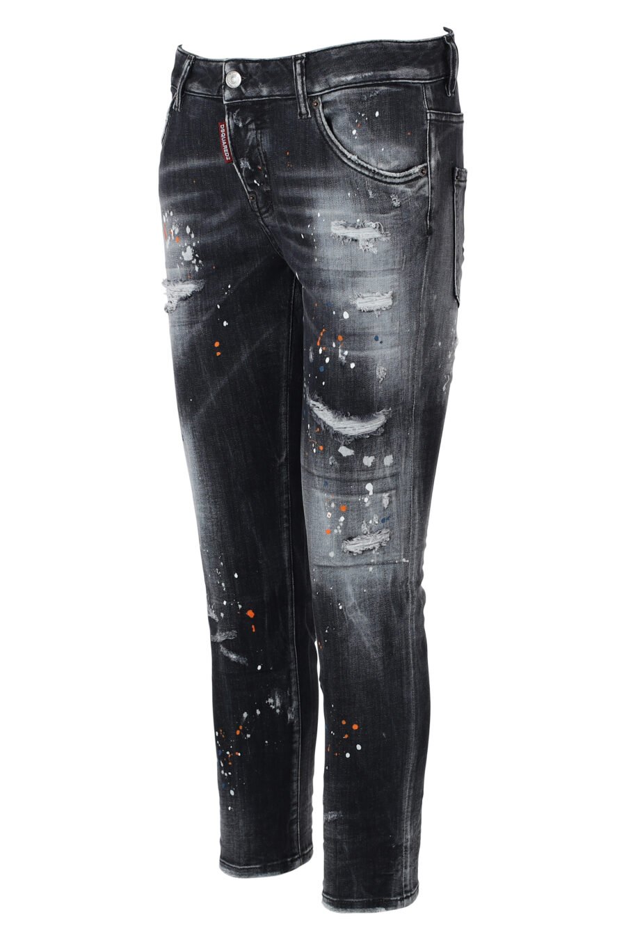 Schwarze "Cool-Girl-Jeans" mit mehrfarbiger Bemalung - IMG 9858