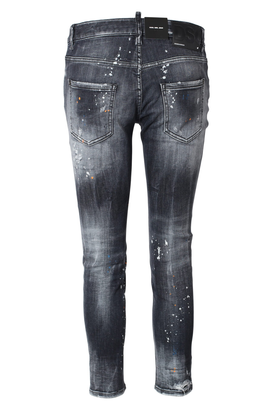 Schwarze "Cool-Girl-Jeans" mit mehrfarbiger Bemalung - IMG 9859