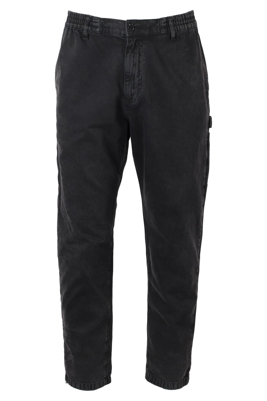 Pantalon en denim noir avec mini logo monochrome - IMG 9877