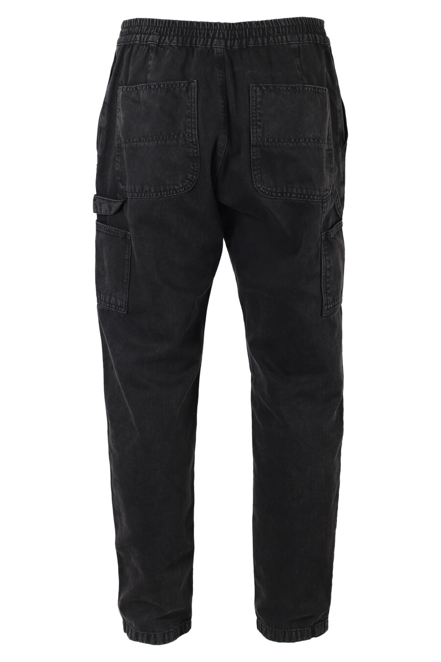 Pantalon en denim noir avec mini logo monochrome - IMG 9880