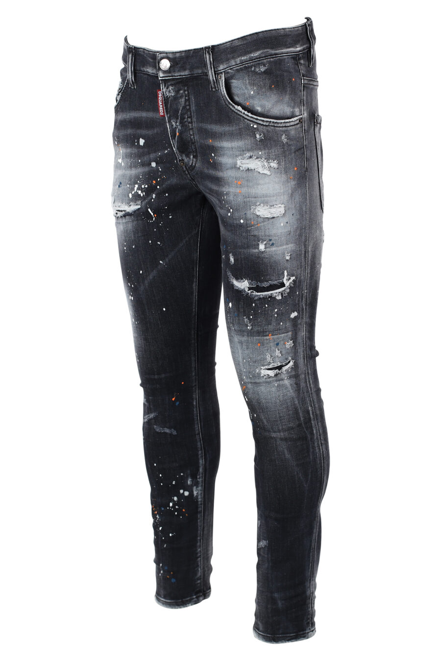 Schwarze "super twinky jean" getragene und zerrissene Jeans - IMG 9890