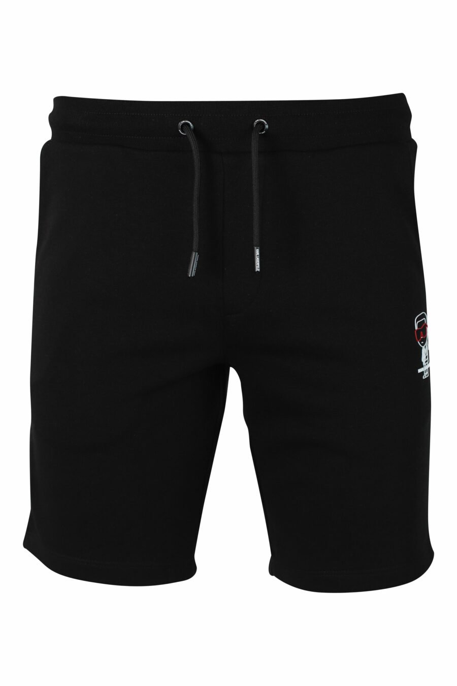 Pantalón de chándal negro corto con logo en silueta blanco - IMG 9892