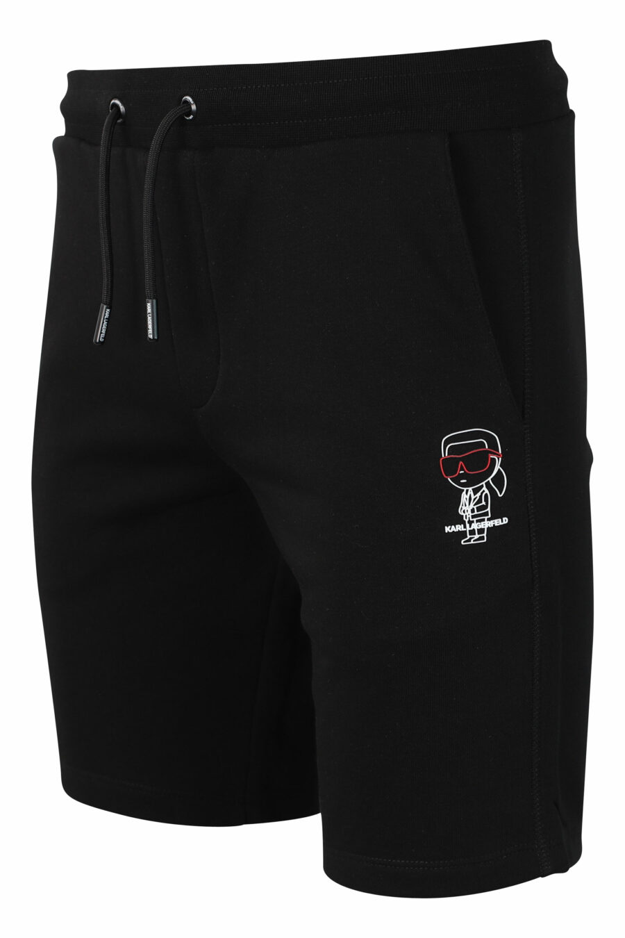 Calças de fato de treino curtas pretas com logótipo em silhueta branca - IMG 9893