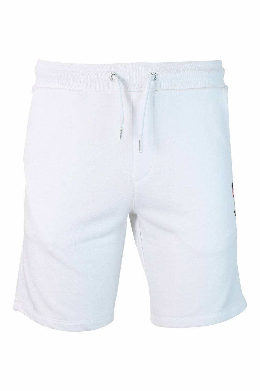 Pantalón de chándal blanco corto con logo en silueta negro - IMG 9897 1