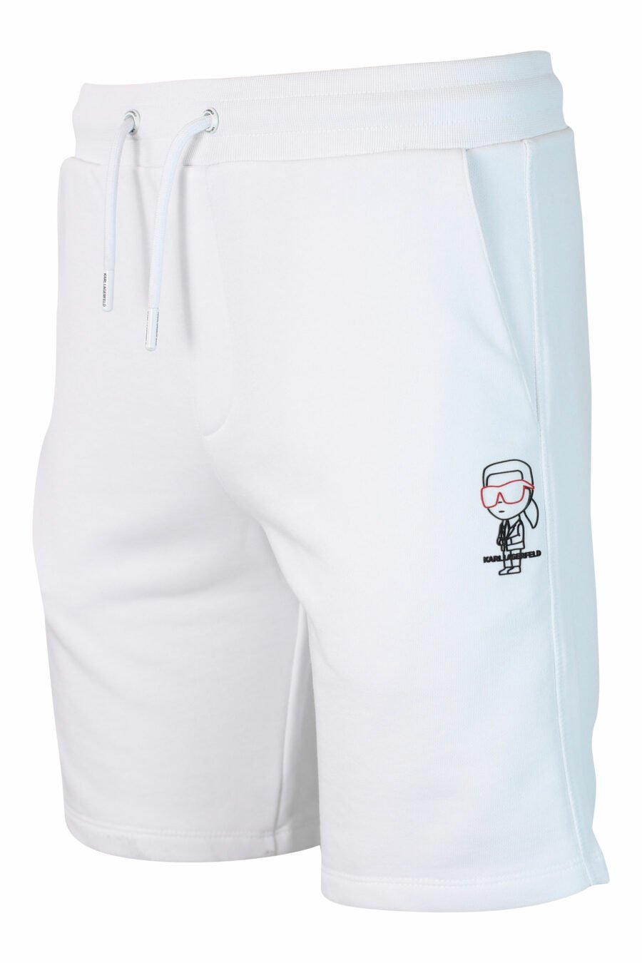 Pantalón de chándal blanco corto con logo en silueta negro - IMG 9898 1
