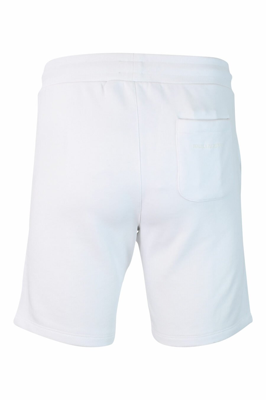 Pantalón de chándal blanco corto con logo en silueta negro - IMG 9900 1