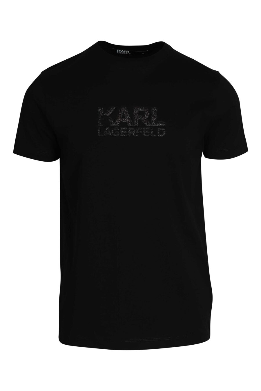 Camiseta negra con maxilogo negro brillante - 014543001