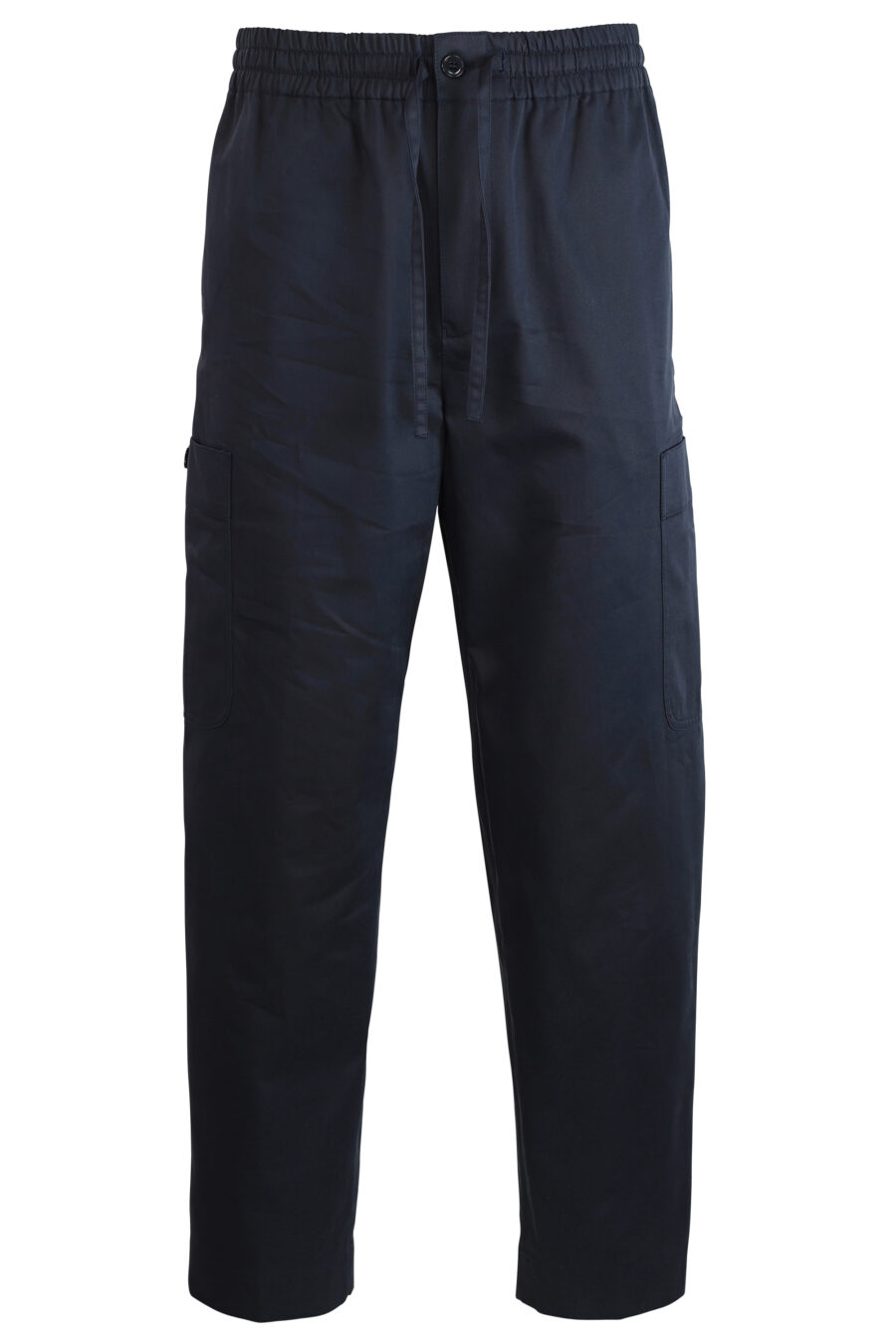 Pantalón azul con bolsillo laterales y logo - 3612230409323