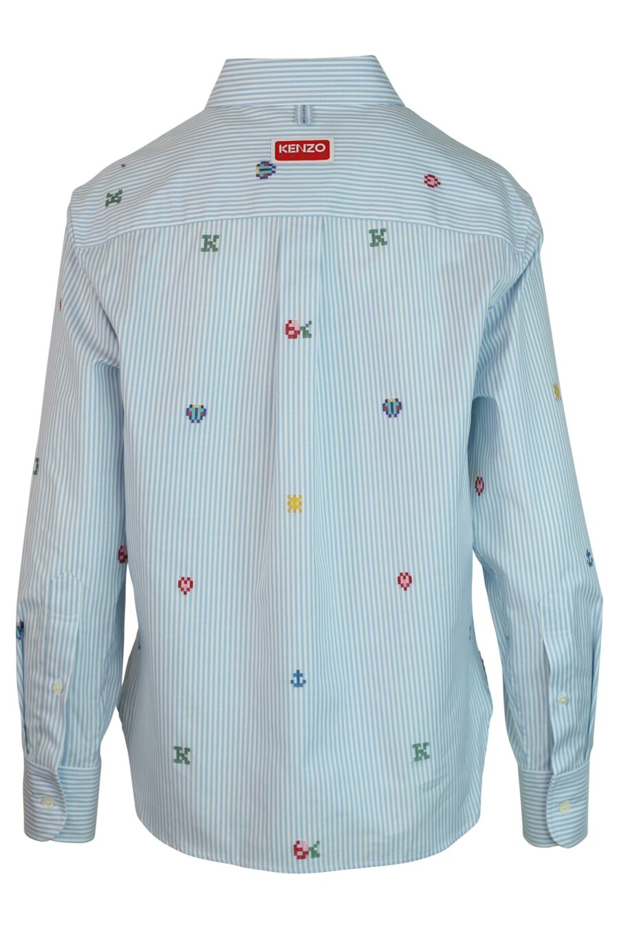 Camisa azul com "kenzo pixel" multicolorido - 3612230410237 2
