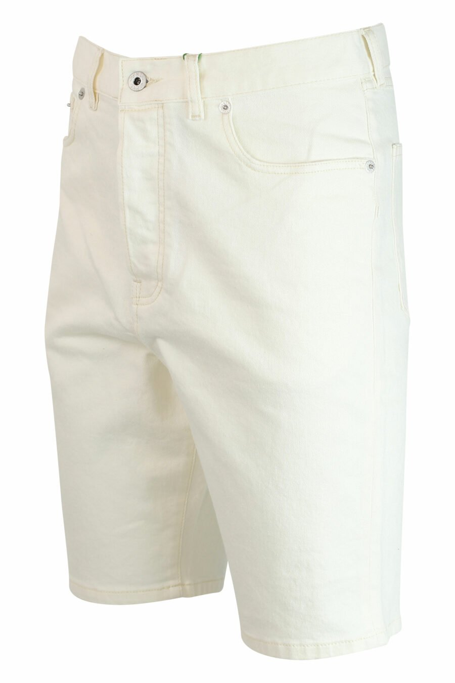 Pantalón vaquero blanco corto con minilogo - 3612230414884 2