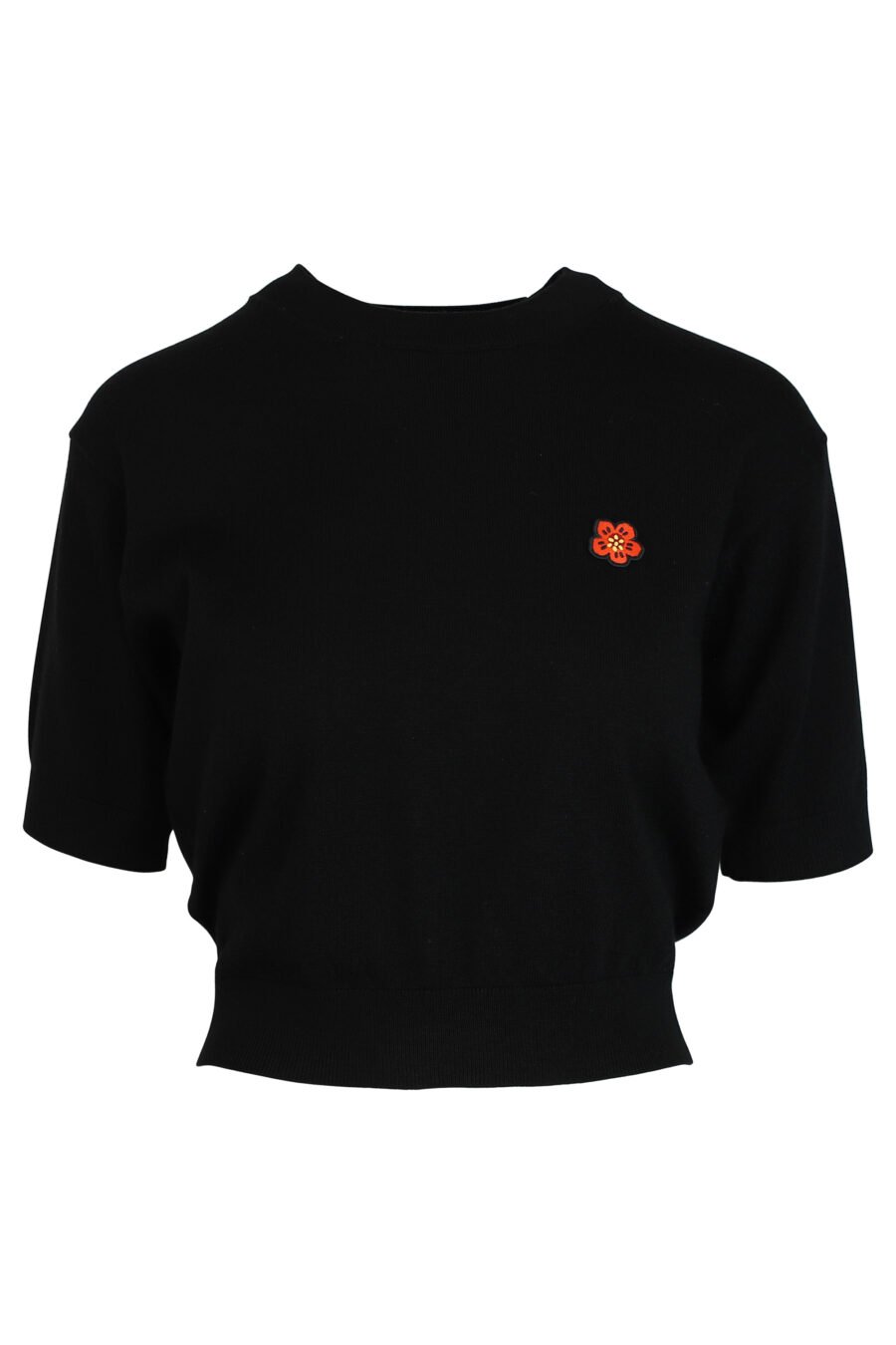 Schwarzer Pullover mit orangem Mini-Logo - 3612230446106