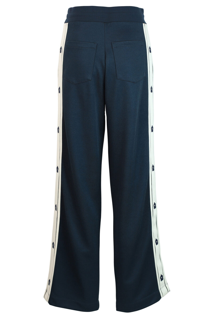 Pantalón de chándal azul con beige y logo laterales - 3612230456457 3
