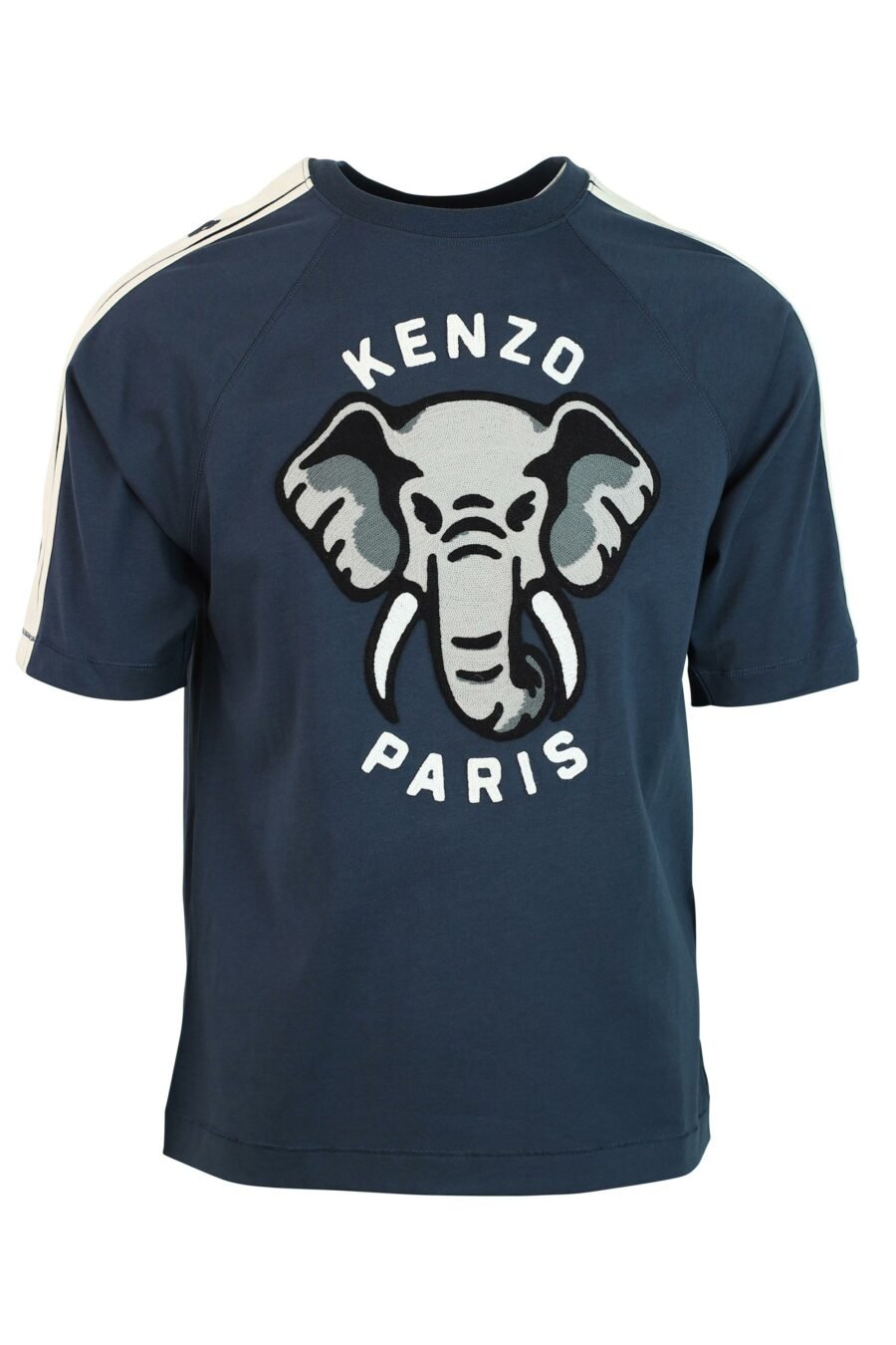 Camiseta azul con maxilogo elefante y logo en cinta - 3612230458338