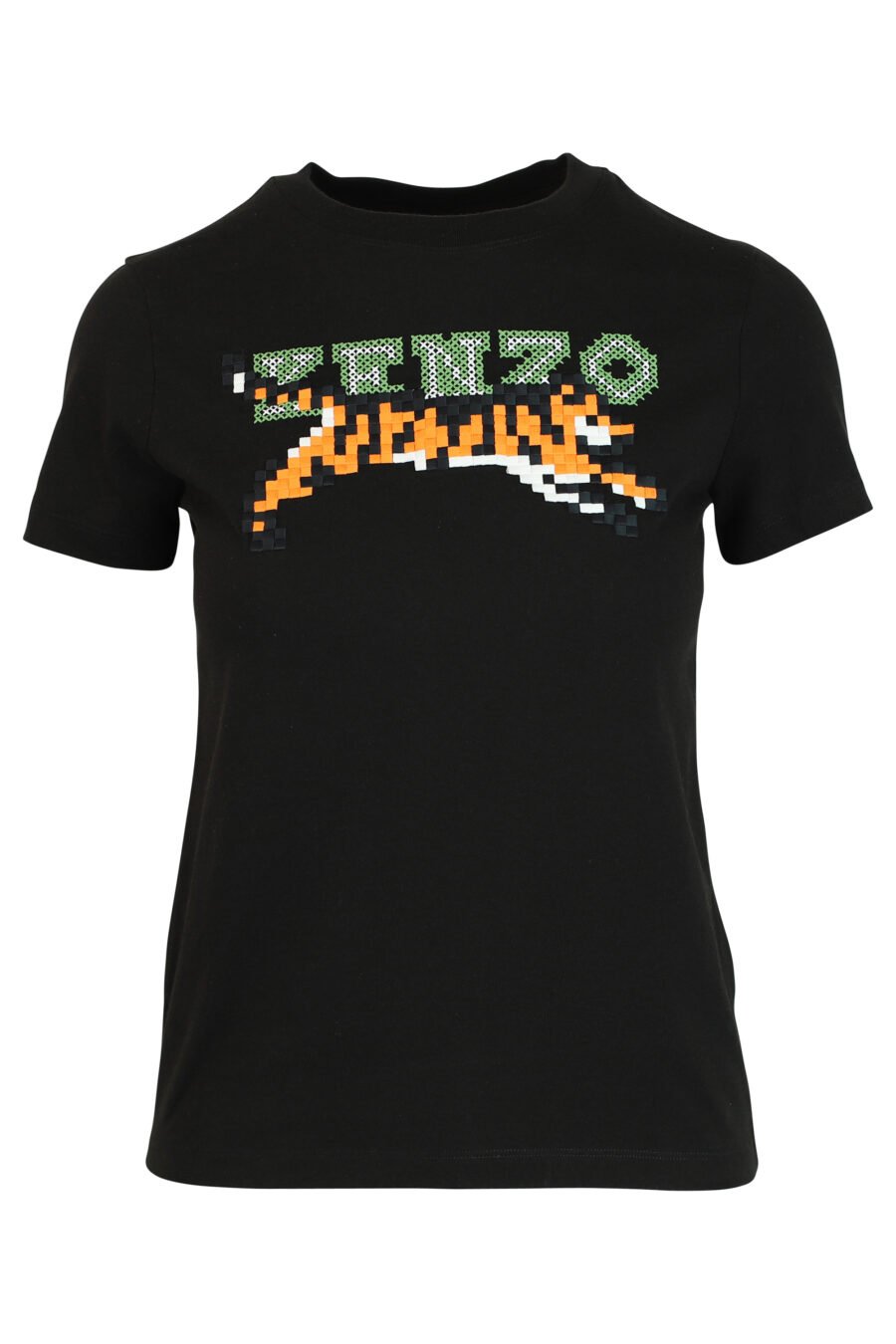Schwarzes T-Shirt mit Tiger-Maxilogo - 3612230460195