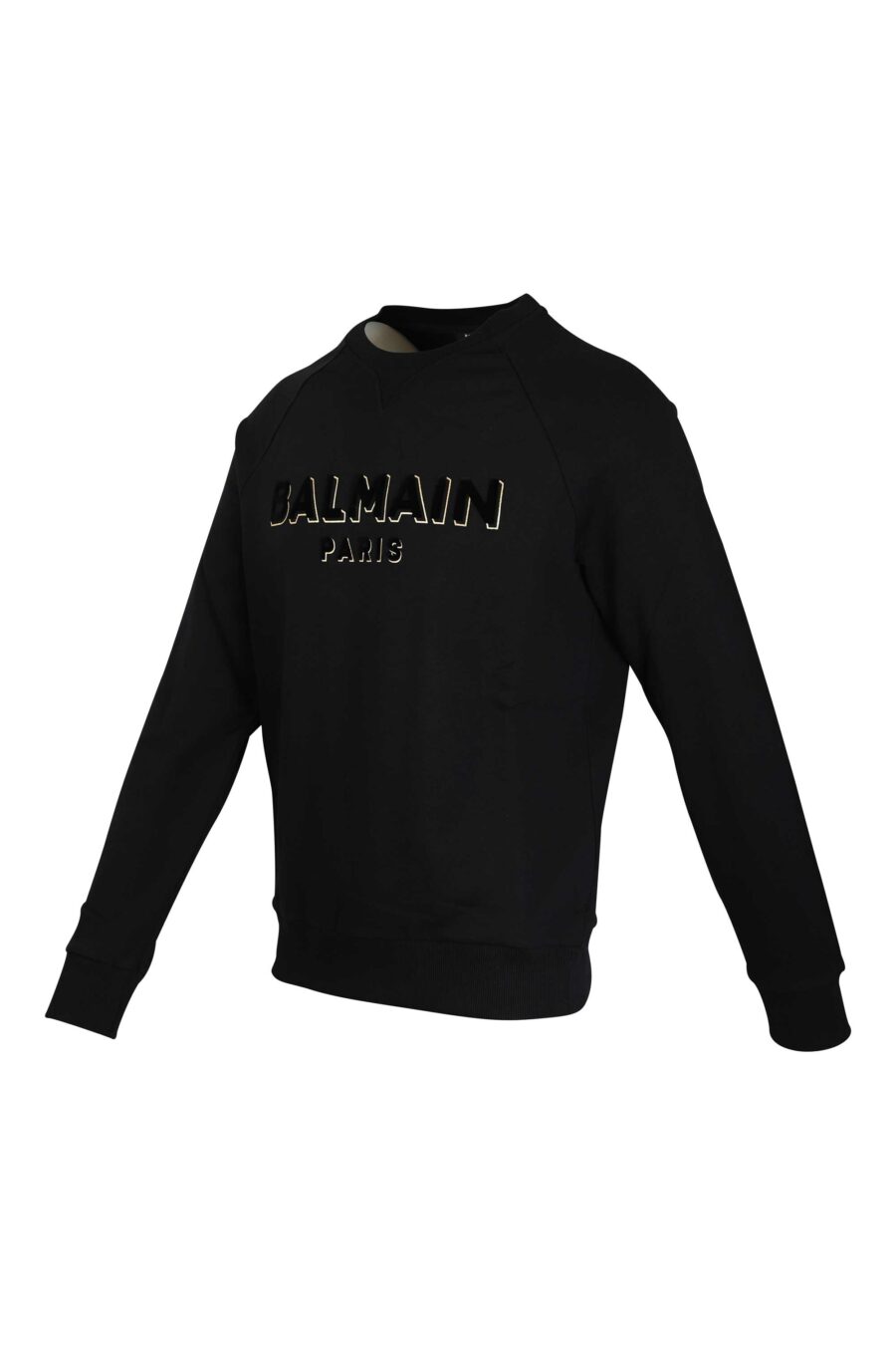 Schwarzes Sweatshirt mit schwarzem Samt Maxilogue mit Gold - 3615884199558 2