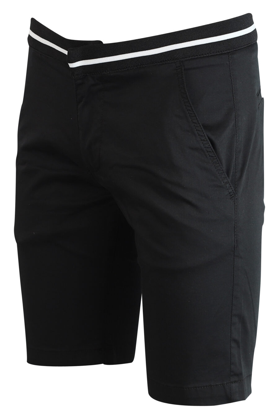 Pantalón negro corto con detalle blanco - 4062226164863 2