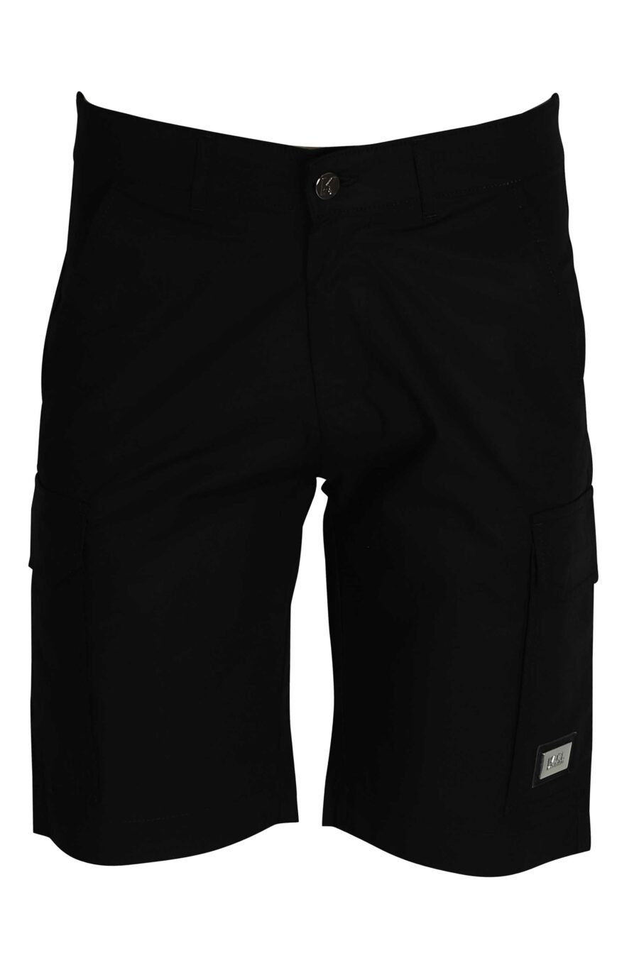 Pantalón negro corto estilo cargo con logo - 4062226166942
