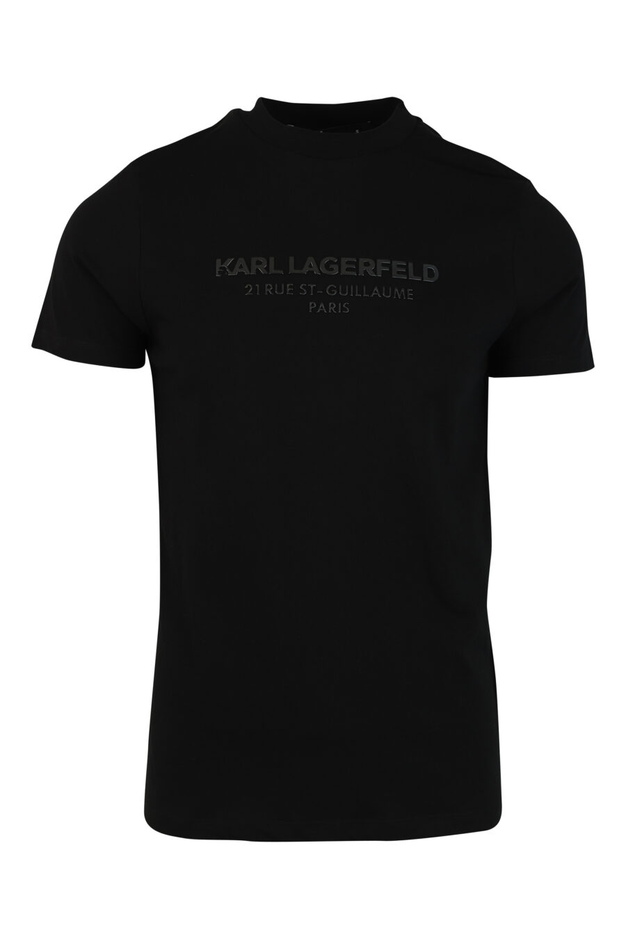 T-shirt preta com logótipo monocromático "rue st guillaume" - 4062226289306