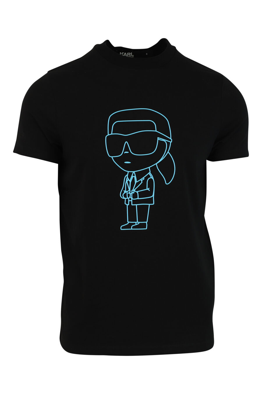 Schwarzes T-Shirt mit Maxilogo in blauer Silhouette - 4062226292504