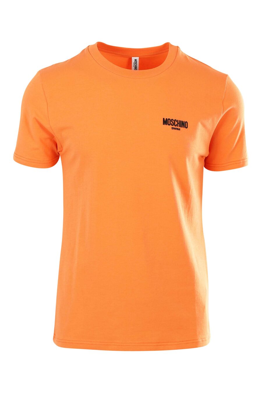 Orangefarbenes T-Shirt mit schwarzem Minilogo - 667112795752