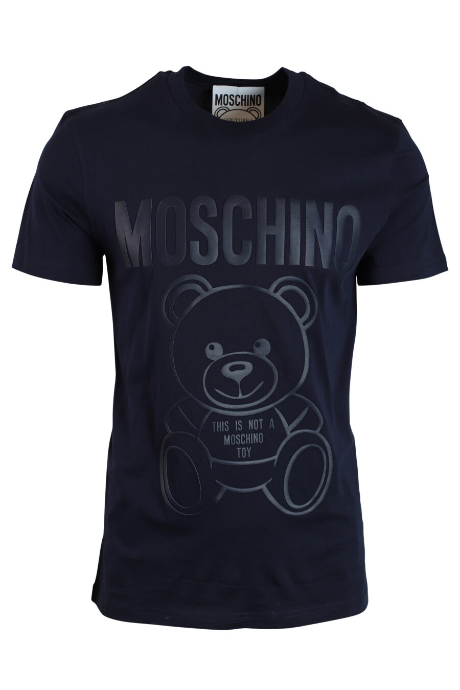 Camiseta azul oscura con maxilogo oso monocromático - 667112914566