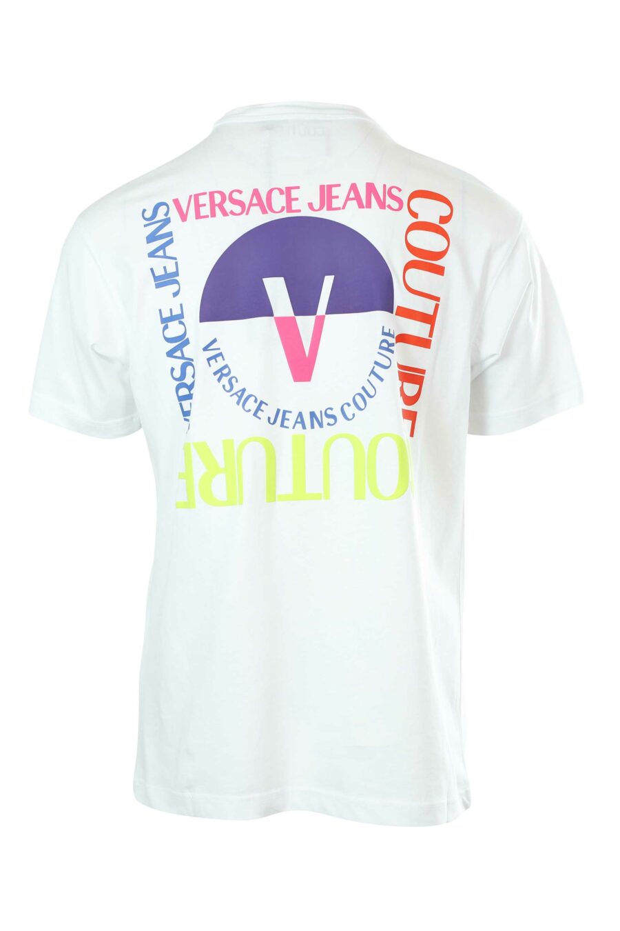 T-shirt blanc avec mini-logo multicolore - 8052019235029 2