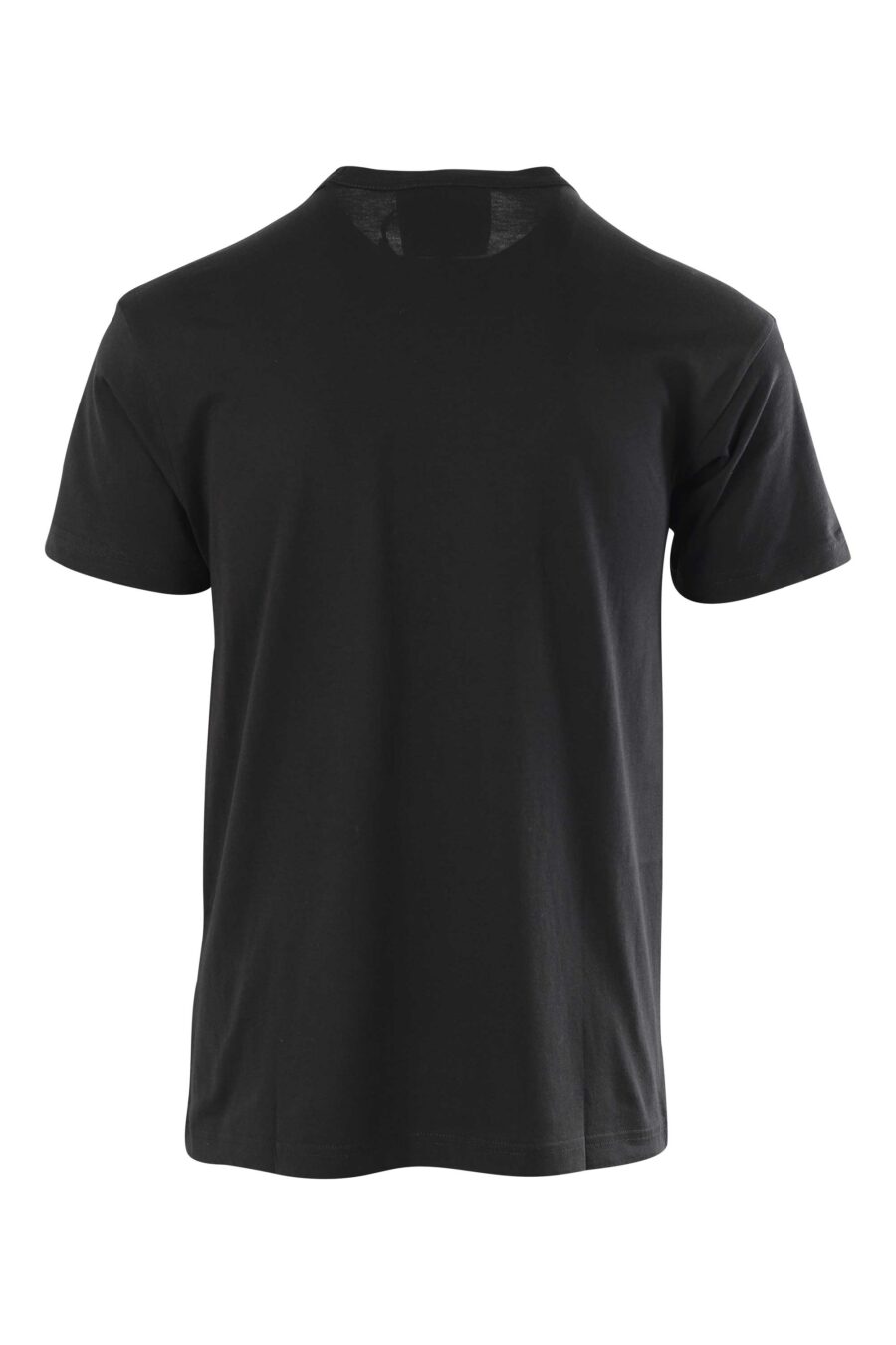 T-shirt noir avec maxilogue rond doré - 8052019325171 2