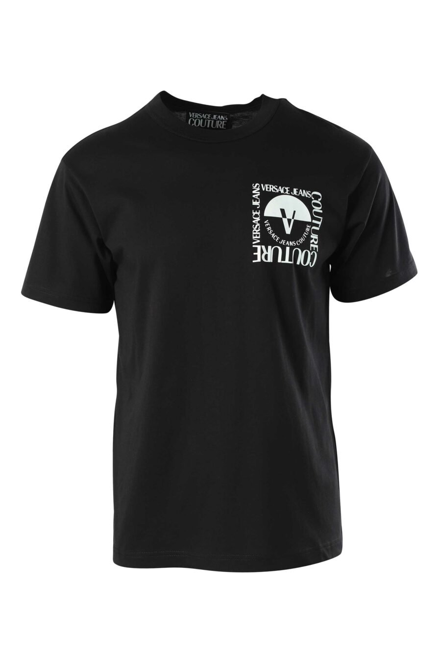 Schwarzes T-Shirt mit schwarz-weißem Minilogo - 8052019325522