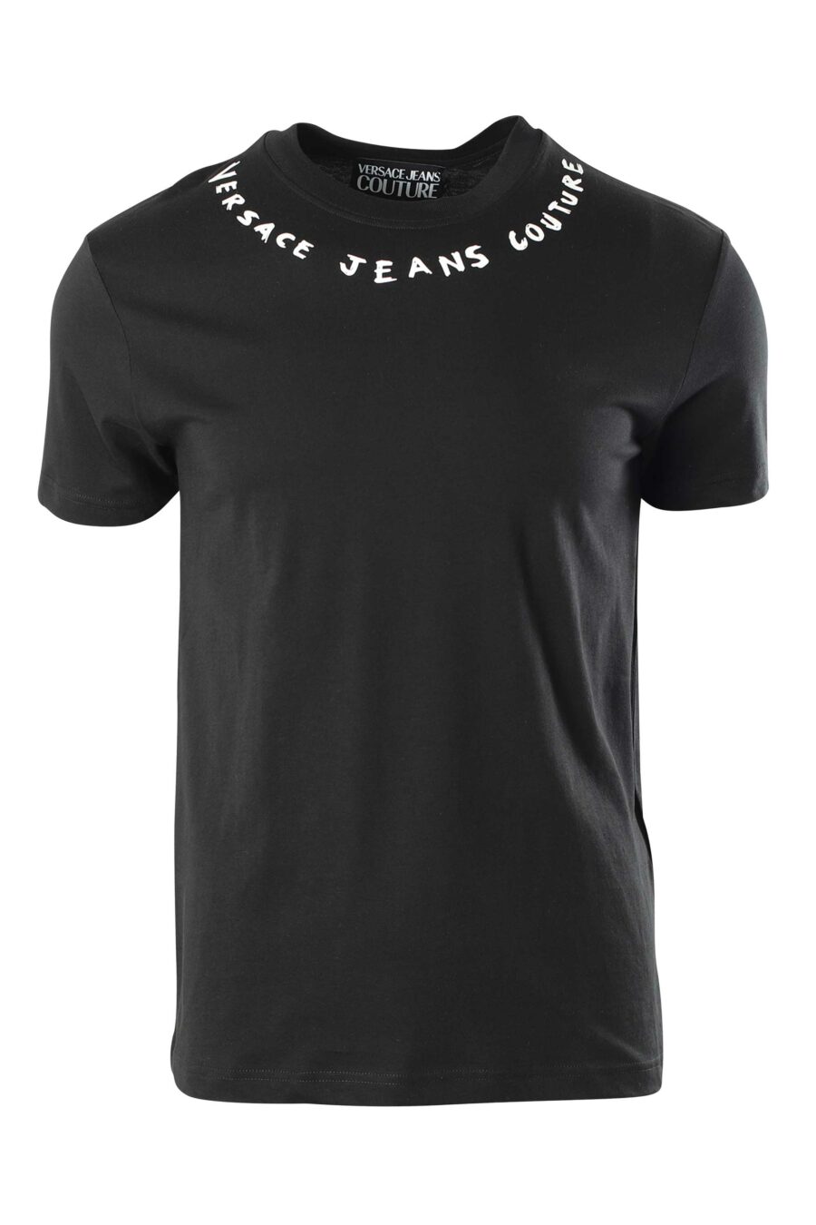 Black T-shirt with logo on collar - 8052019325577