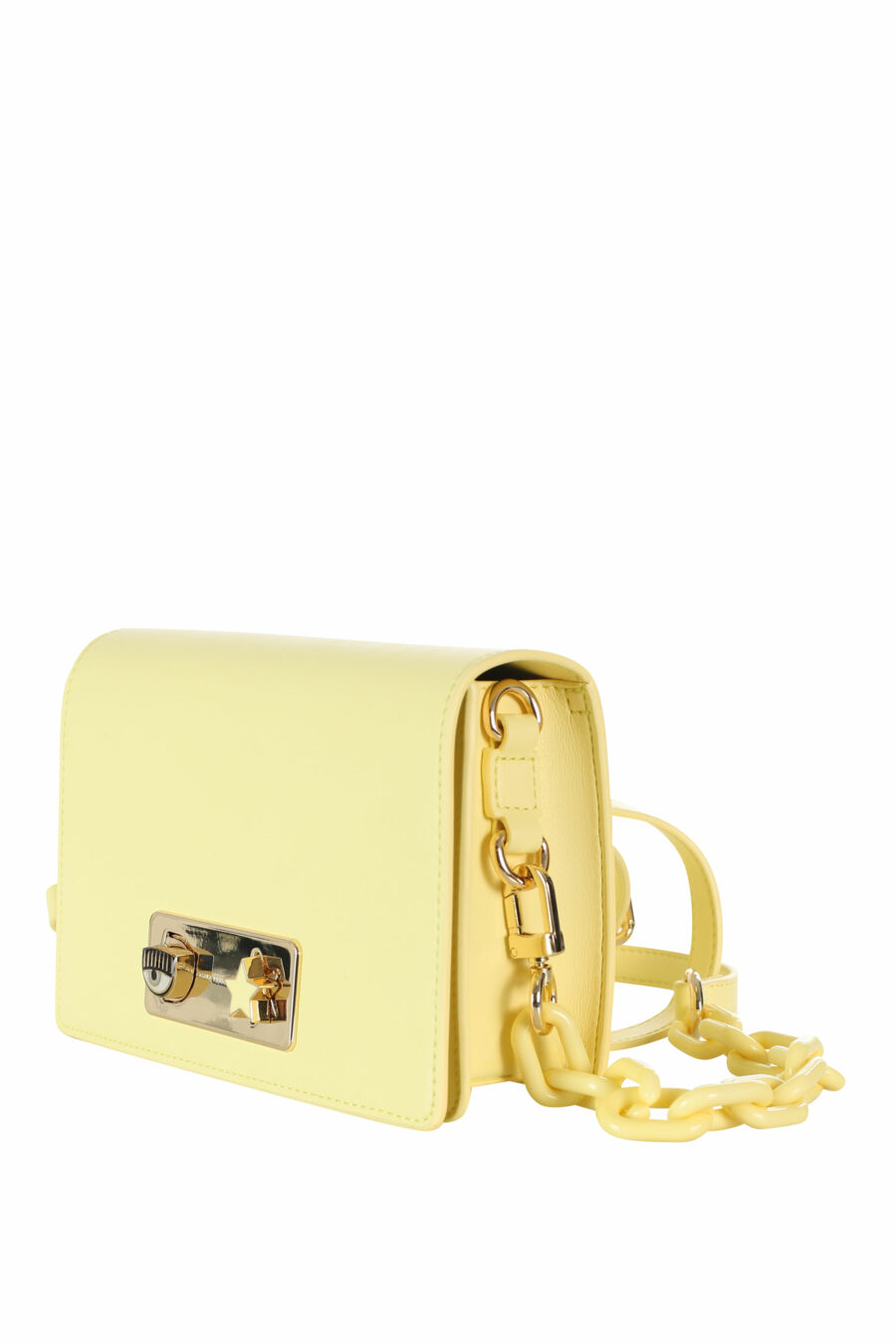 Yellow shoulder bag with eye lock and metal star - 8052672351906 2