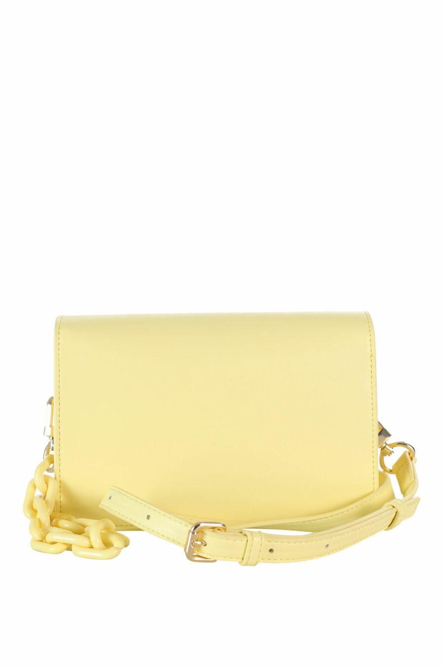 Yellow shoulder bag with eye lock and metal star - 8052672351906 3