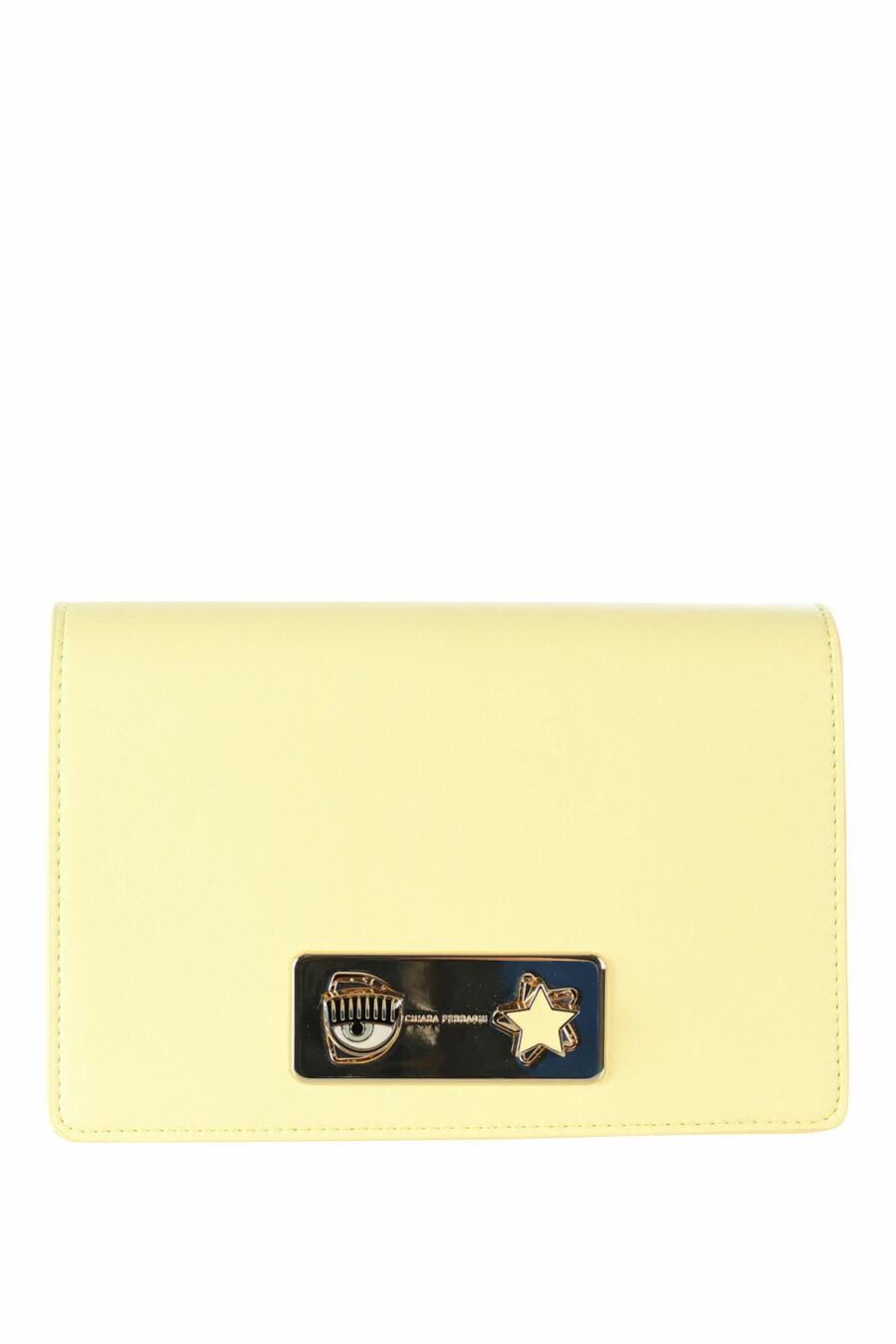 Yellow shoulder bag with eye lock and metal star - 8052672351906