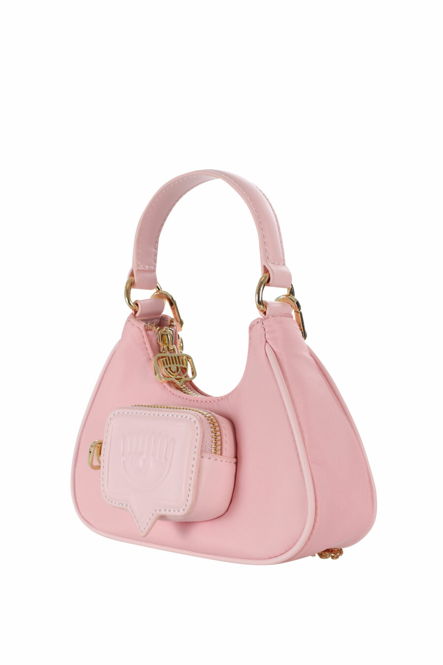 Bolso de hombro mini rosa estilo hobo con bolsillo y logo monocromático - 8052672352101 2