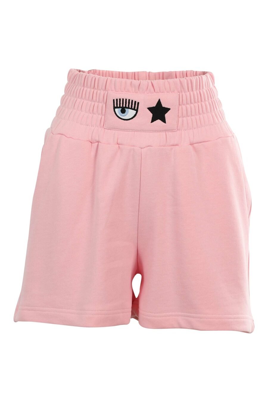 Pantalón de chándal rosa corto con logo ojo y estrella - 8052672415530