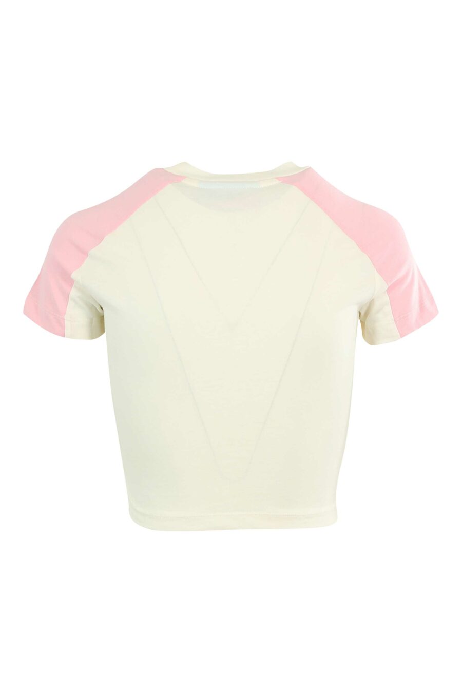 T-shirt blanc avec minilogue rose "ferragni" - 8052672415974 2