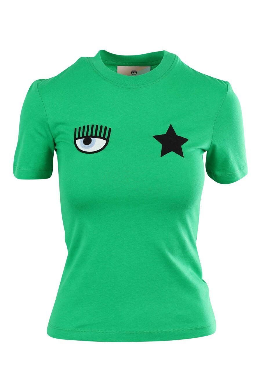 T-shirt verde clara com o logótipo do olho e da estrela - 8052672416780