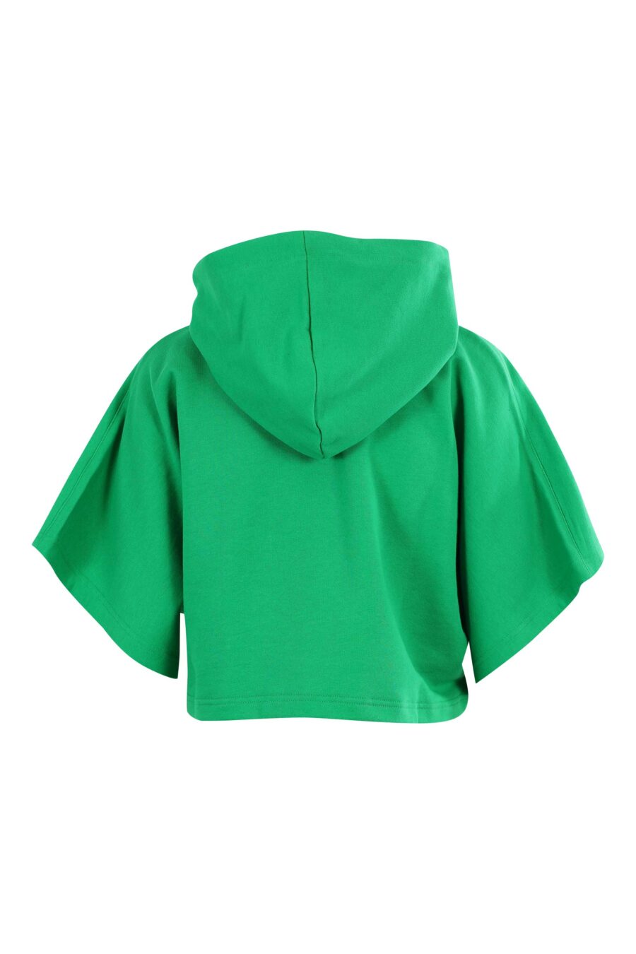 Green short sleeve hooded sweatshirt with eye and star logo - 8052672417961 2