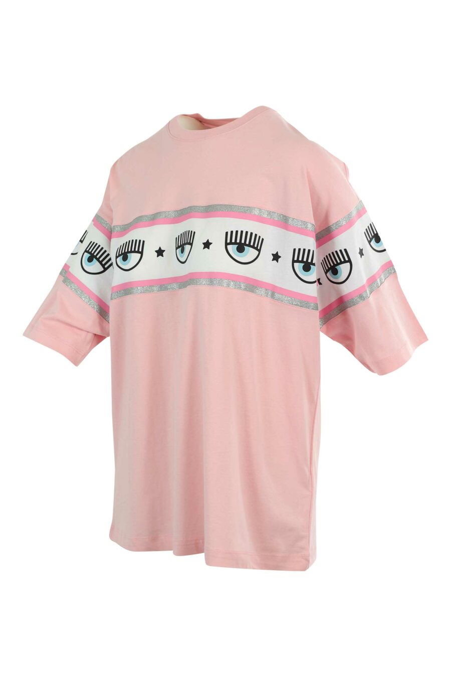 Camiseta rosa manga ancha con logo ojo en cinta - 8052672419422 2