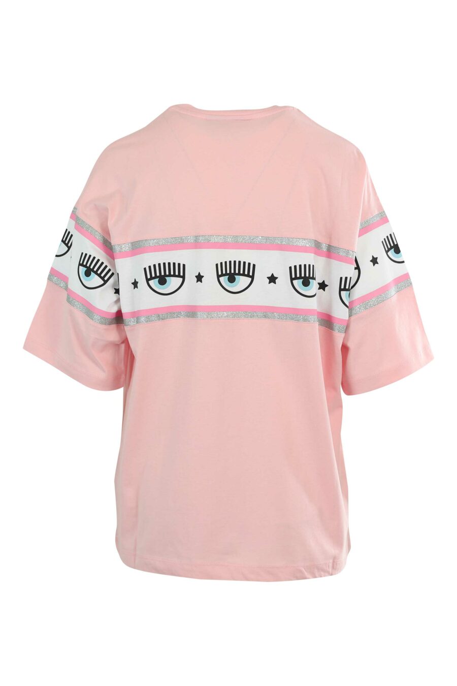 Camiseta rosa manga ancha con logo ojo en cinta - 8052672419422 3