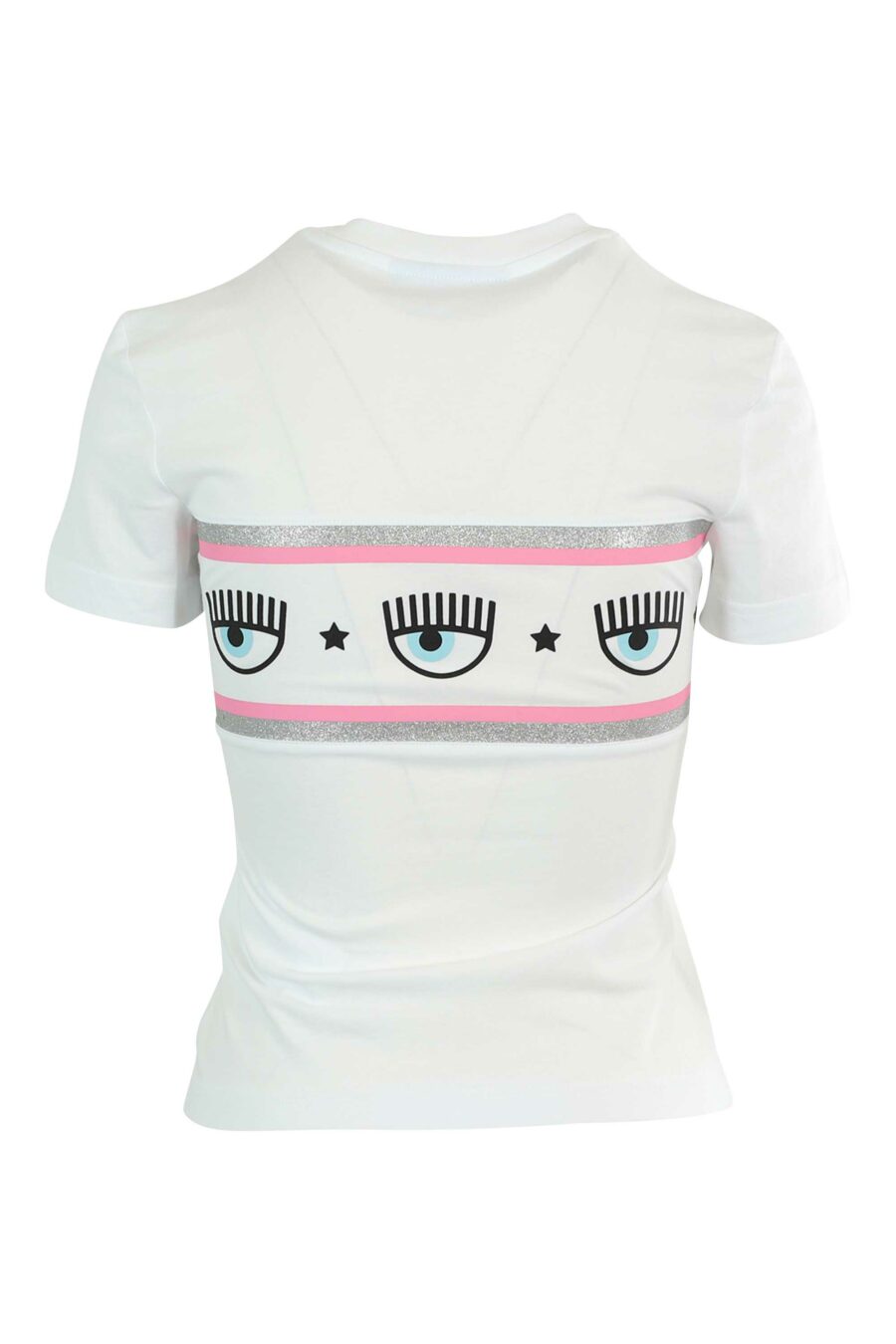 Weißes T-Shirt mit Augenlogo auf Band - 8052672419835 2