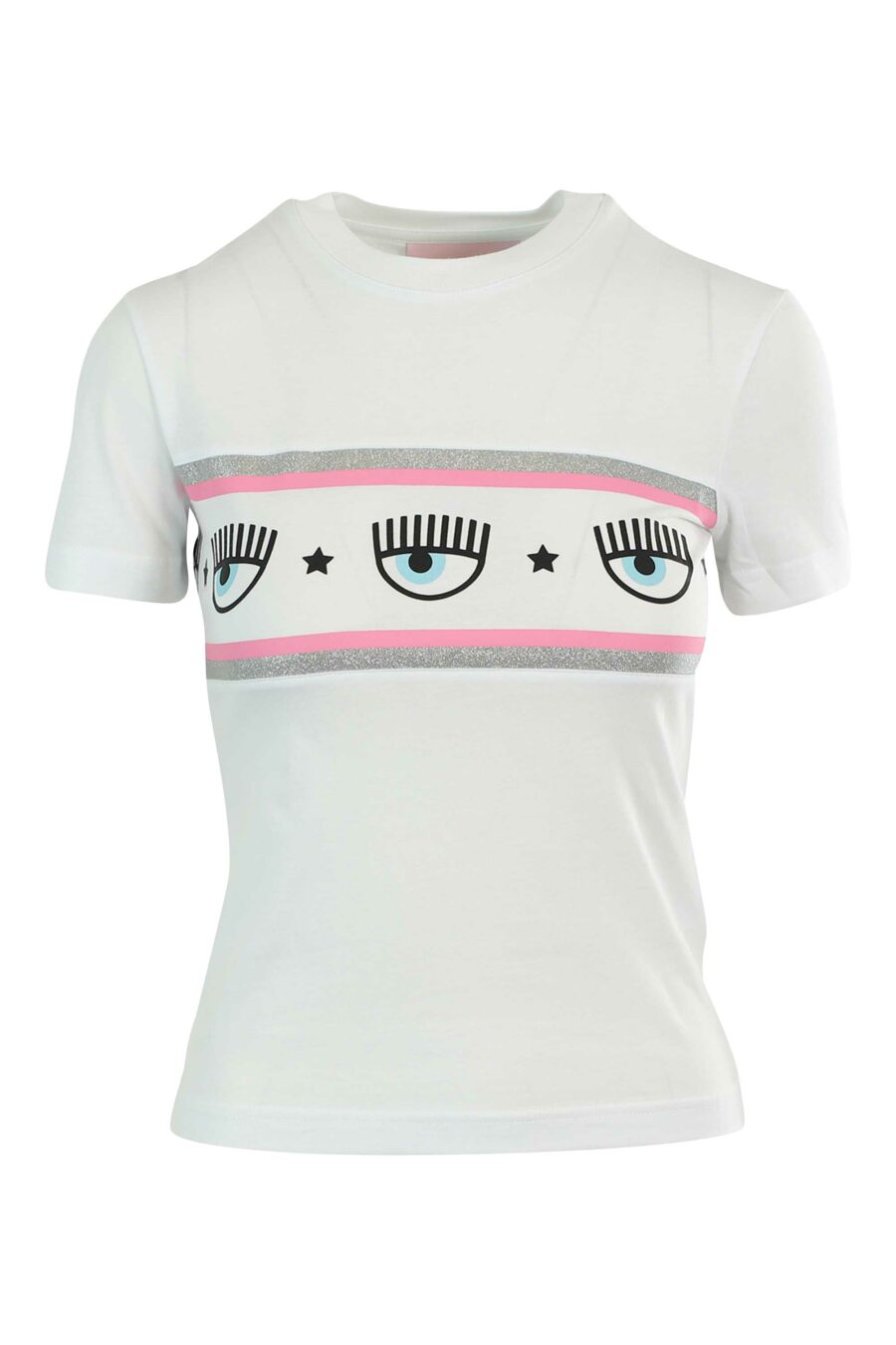 White T-shirt with eye logo on ribbon - 8052672419835