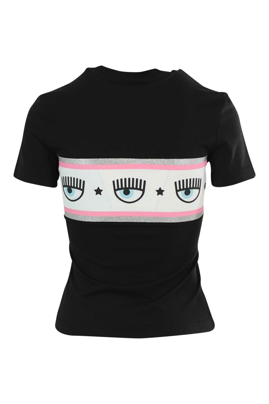 Black T-shirt with eye logo on ribbon - 8052672420053 2